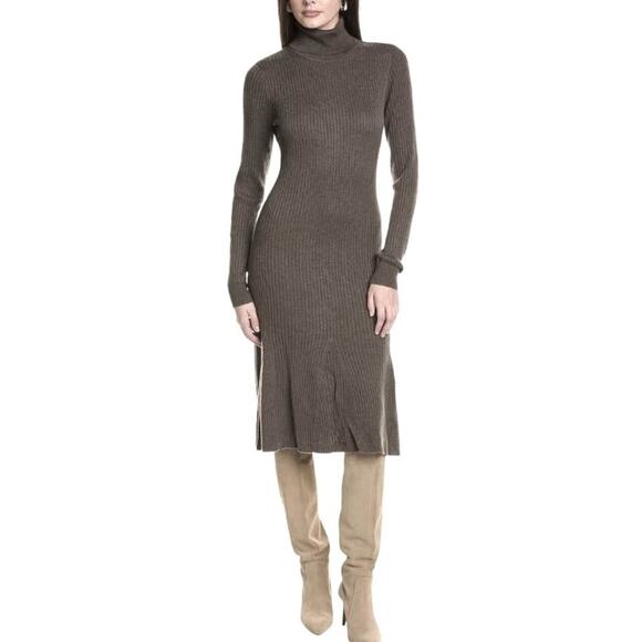 Donna Karan Turtleneck Sweater Dress $375 Taupe Size XL NWT - Picture 1 of 7